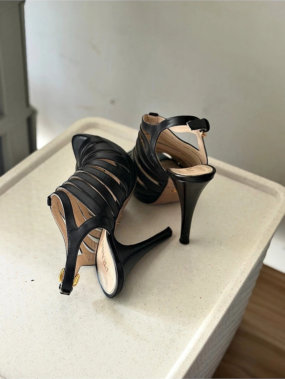 Prada Strappy Black Heels - Picture 3 of 3